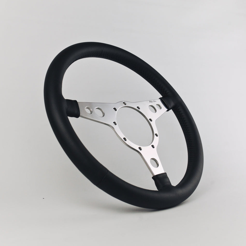 Flat Offset Wheel Leather (3 Spoke) - Polished