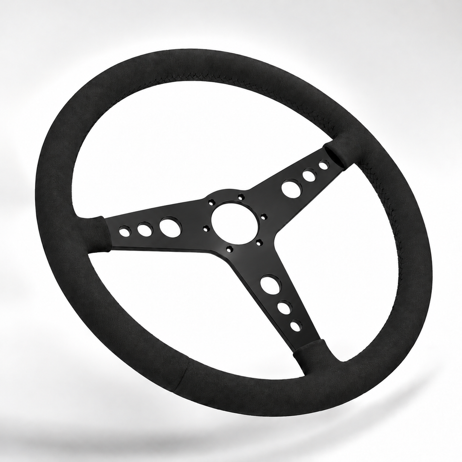 MK4 (Nardi drilling) Flat Leather - Black Anodised