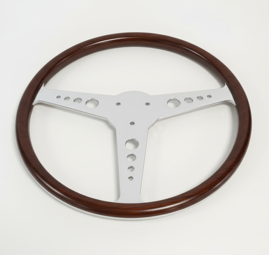 Moto-Lita Morgan 3-wheeler OEM (3-spoke) Walnut Flat, Polished