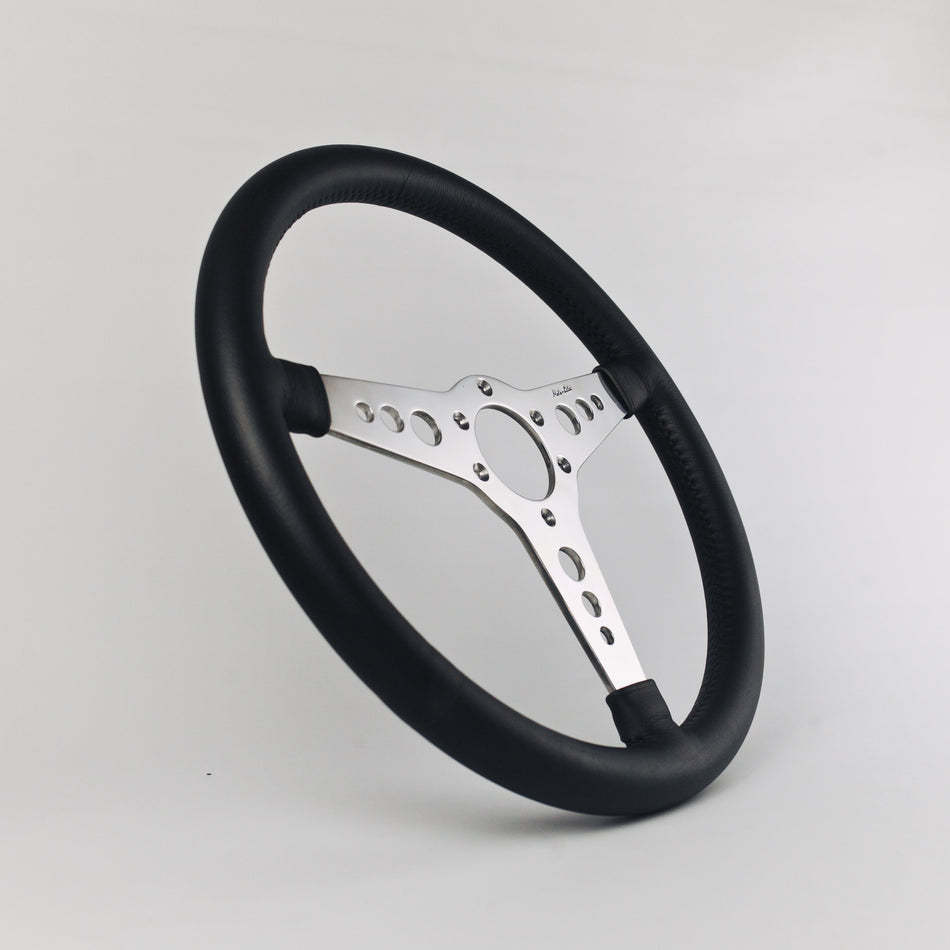 Flat Wheel for E-Type (XKE) - Custom Y Leather - Polished